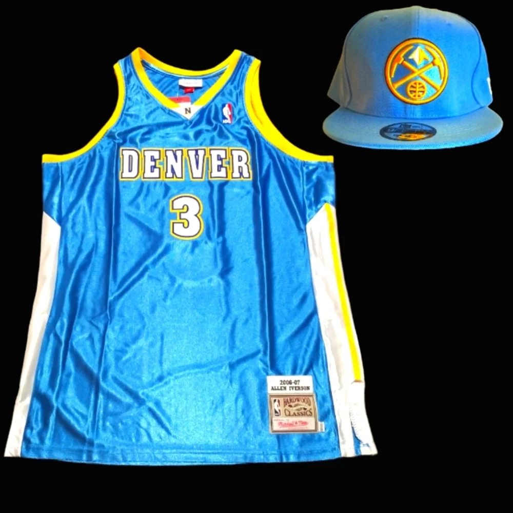 Mitchell & Ness The Answer Allen Iverson Denver Nuggets Premium 🏀 Jersey sz XXL - Picture 2 of 4